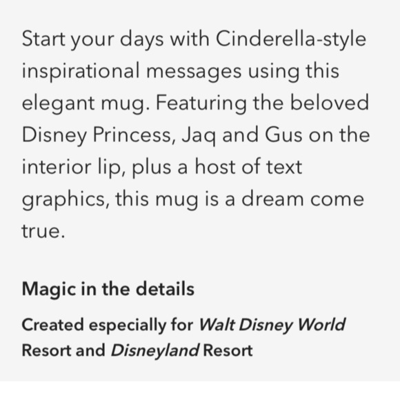 Disney Cinderella Text Pattern Mug - Picture 4 of 10